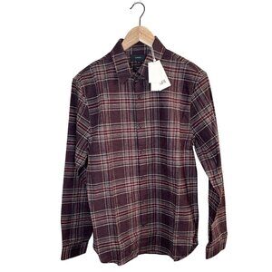 Vince Mens Plaid Flannel Button Up Cotton Linen Long Sleeve Shirt Small